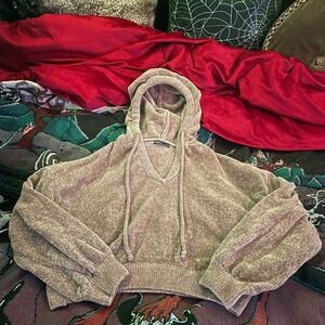 Cozy Velvet Tan Hoodie